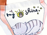 刺繡熟睡灰貓帆布托特包My Sunshine Embroidery Grey Cat Small Canvas Bag