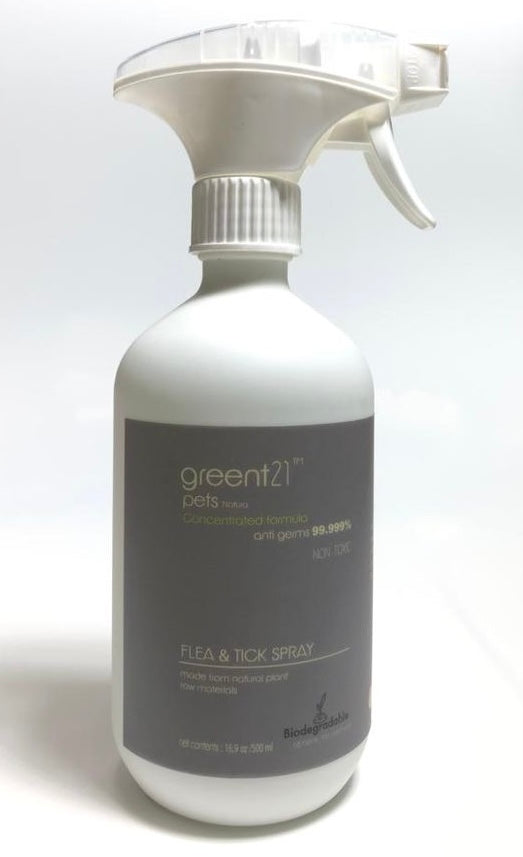 Flea & Tick Spray 寵物防蚤防蚊止癢噴霧（強化毛毛護理配方） - 淡香味 500ml | Greent 21
