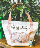 刺繡熟睡灰貓帆布托特包My Sunshine Embroidery Grey Cat Small Canvas Bag