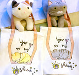 刺繡熟睡灰貓帆布托特包My Sunshine Embroidery Canvas Tote Bag Grey Cat