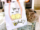 刺繡熟睡黃貓帆布托特包My Sunshine Embroidery Canvas Tote Bag Yellow Cat