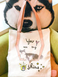 刺繡熟睡黑柴犬帆布托特包My Sunshine Embroidery Canvas Tote Bag Black Dog