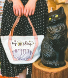 刺繡熟睡灰貓帆布托特包My Sunshine Embroidery Grey Cat Small Canvas Bag