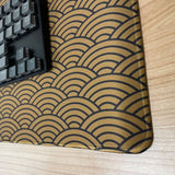 Ideas From Japan｜超大 天然橡膠卓墊 / 滑鼠墊 防水防污 耐用耐磨 ｜日本經典藍色/金色 海浪 | 多種尺寸
