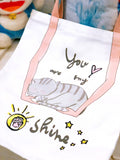 刺繡熟睡灰貓帆布托特包My Sunshine Embroidery Canvas Tote Bag Grey Cat