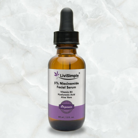 LiviSimple︳5% 煙酰胺（維生素 B3）抗皺護膚精華素 5% Niacinamide (Vitamin B3) Facial Serum︳有機成分︳加拿大製造