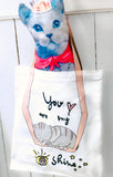 刺繡熟睡灰貓帆布托特包My Sunshine Embroidery Canvas Tote Bag Grey Cat